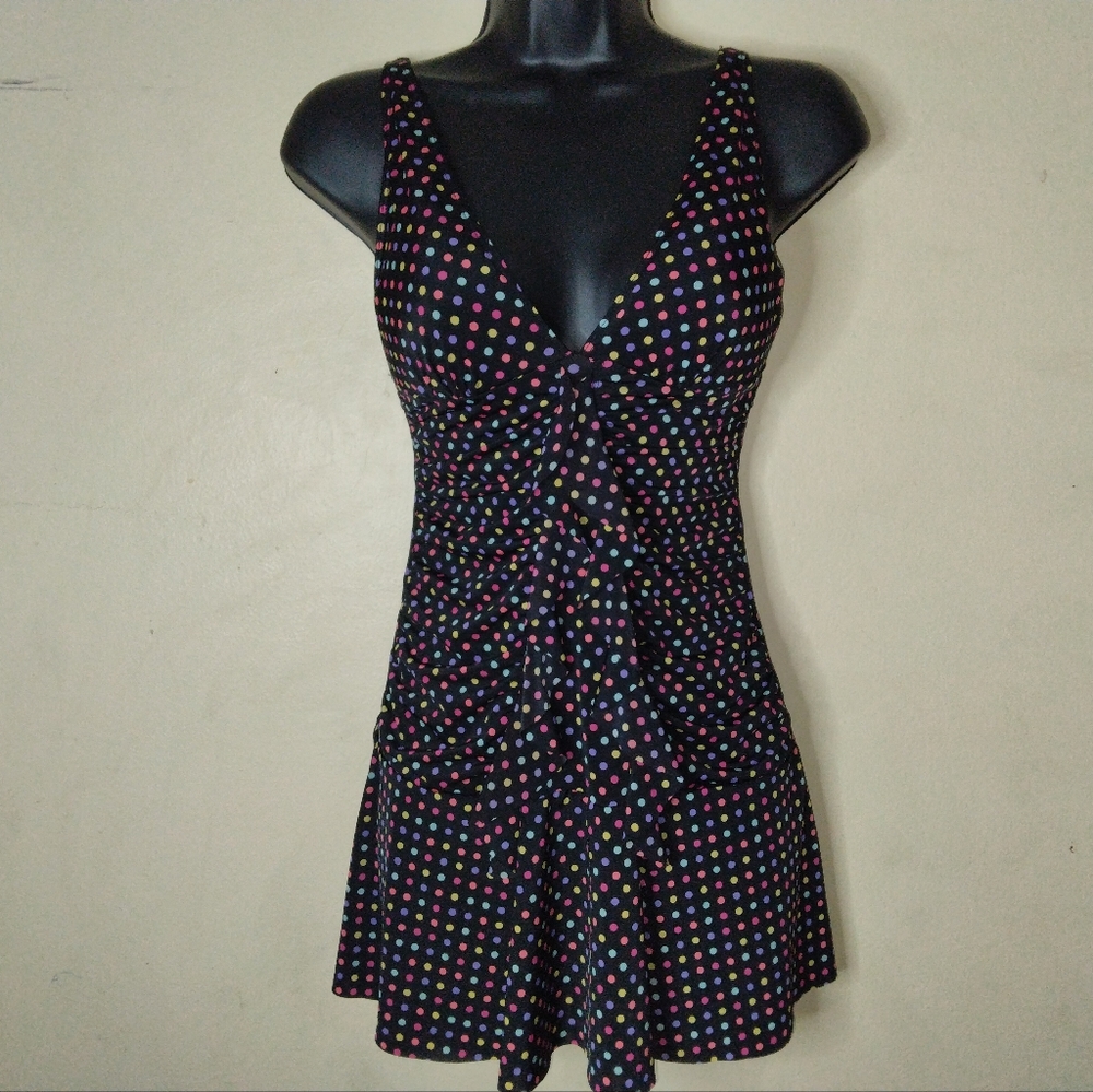 Vtg Victoria's Secret Sexy Little Thing Multi-Colored Polka Dot Dress Size S - Picture 2 of 14